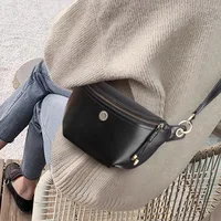Women’s Waist Pack Genuine Cowhide Leather Large Capacity Simple All-match Crossbody Chest Bag 1