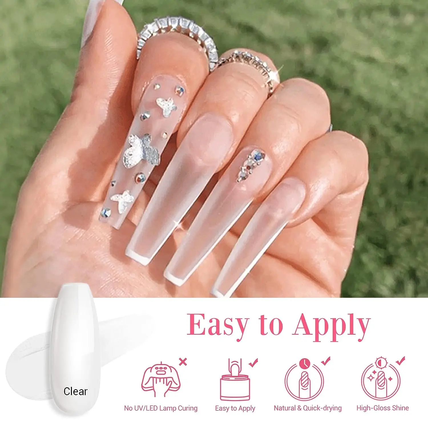 Makartt Nail Repair Kit for Cracked Natural Nail, Clear Dip Powder Nail Kit Starter Set with 2 in 1 Base Top Coat, Activator 4