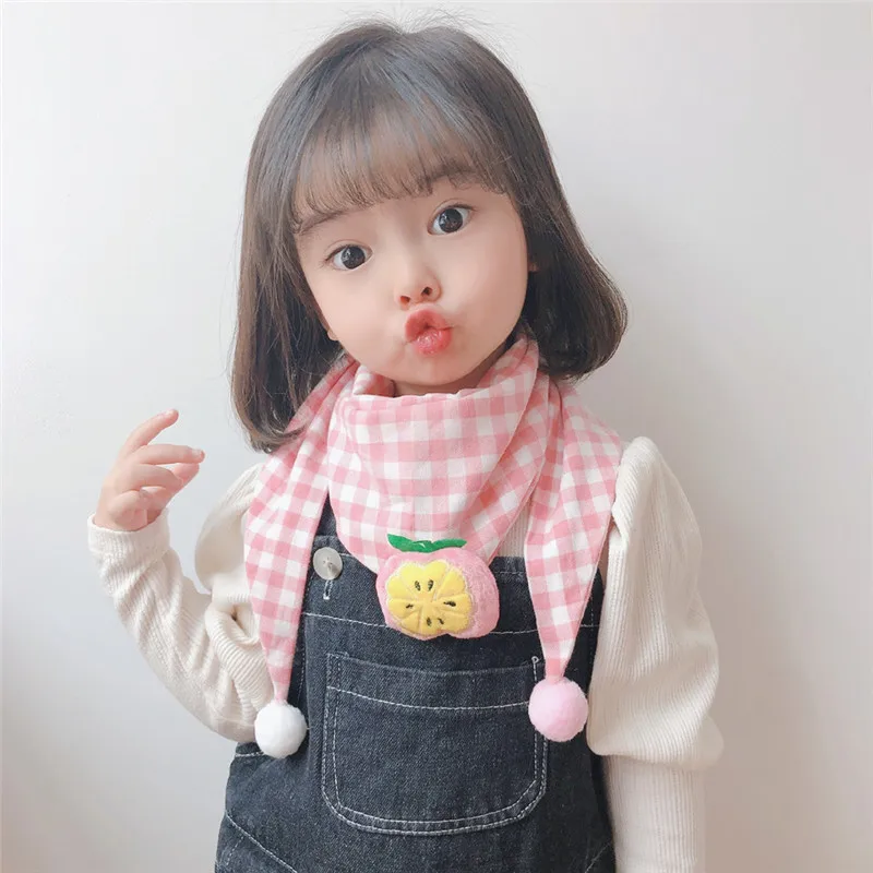 New Spring Cotton Baby Bibs Scarf Cartoon Plaid Autumn Winter Children Triangle for Girls Boys Kids Burp Cloth | Детская одежда и