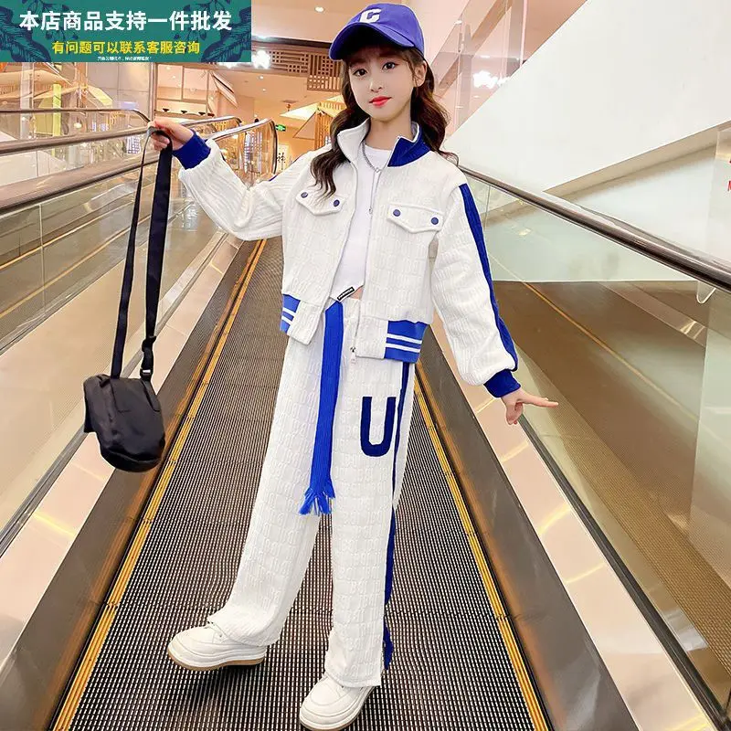 

Girls Sports Clothing Sets Spring Autumn Cotton Kids Hooded Jackets+Pants Streetwear Casual Style Teenage Casual Outfits 4-14Y