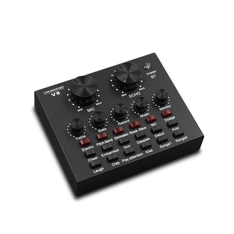 Audio Mixer Likheung V8 V8S USB External Headset Microphone Webcast Personal Live Broadcast Sound Card For Phone Computer