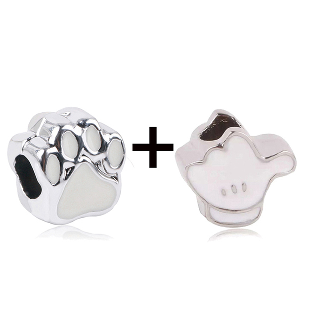 New Design White Heart Charm Beads Pendant Fit European Style Brand Bracelets Necklaces For Women Jewelry Making