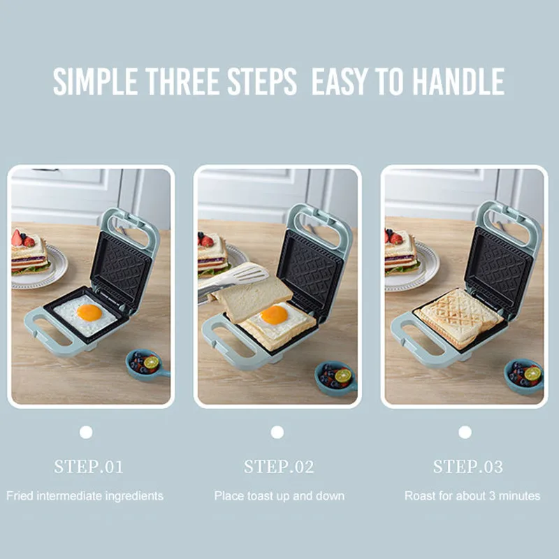Kitchen Appliances multi-function Portable 2-slice Stainless Steel plate sandwich maker waffle maker 5