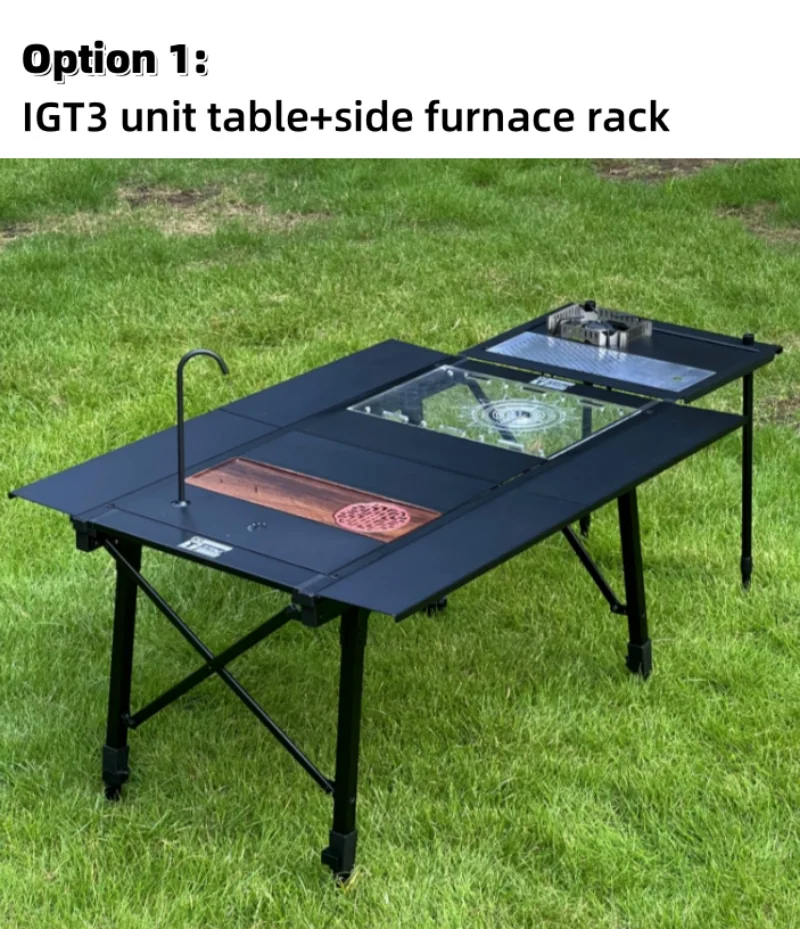 Description Picture 5 of itemIGT Table 3-Unit Camping Table Green Folding Aluminum Alloy Igt Camping Table Outdoor Extensible BBQ Picnic Igt Table Igt Gear