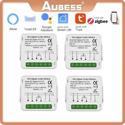 Tuya Mini WiFi Zigbee Curtain Switch For Roller Shutter Electric Motor Smartlife Control Remotely Works With Alexa Google Home