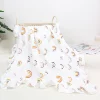 Baby  Organic Cotton Wrap Gauze Ruffle Baby Blanket Newborn Security Muslin Swaddle Blanket 4