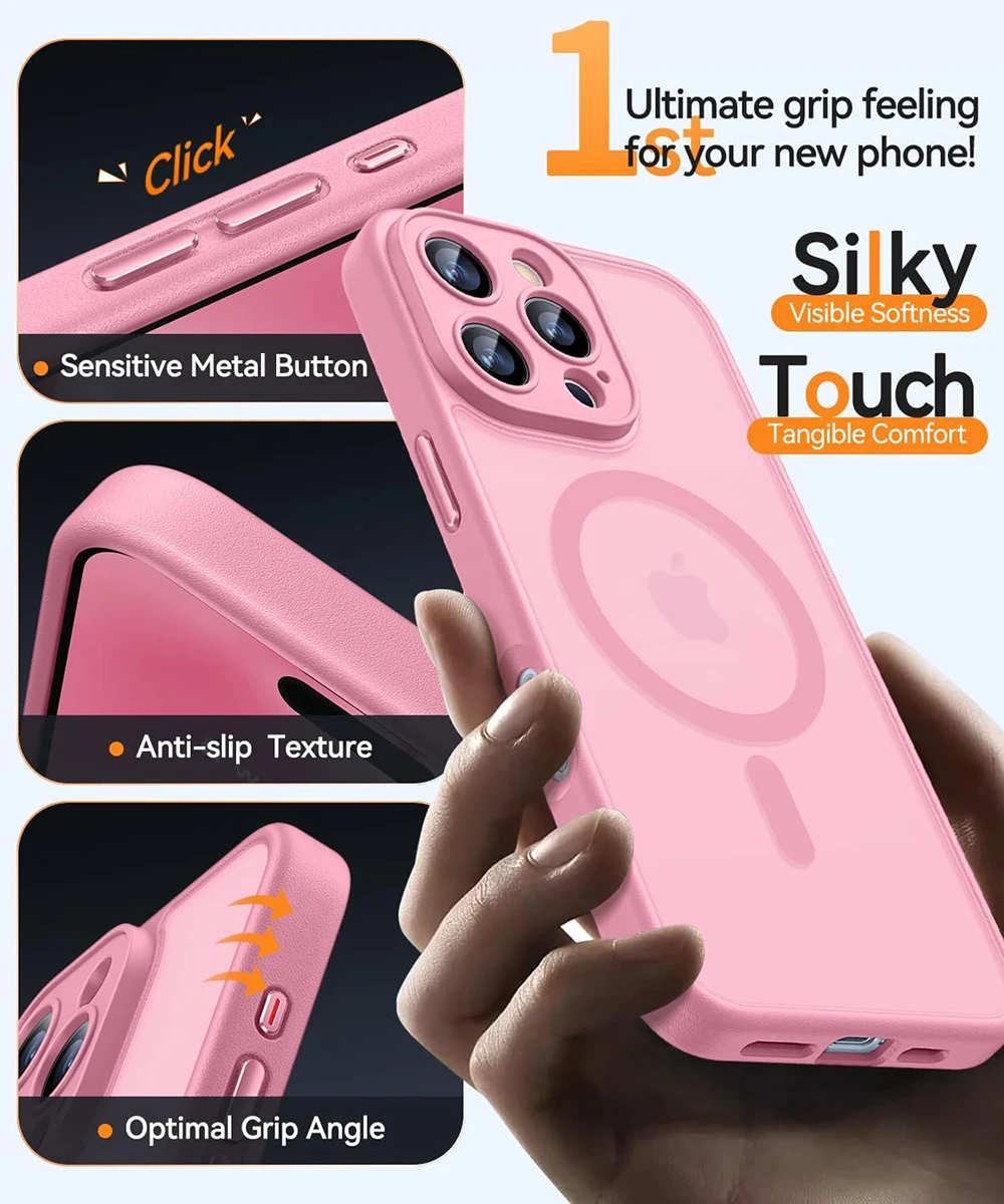 Luxury Transparent Candy Color Matte Hybrid Hard Case with Soft Magnetic Feature