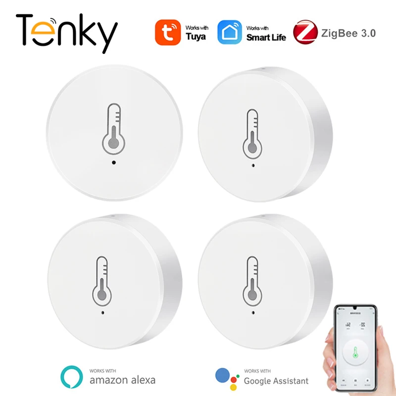 Temperature Humidity Sensor Tuya ZigBee 3.0 Temperature Humidity Sensor Indoor Hygrometer Thermometer Smart Home Work with Smart Life Alexa Google Assistant