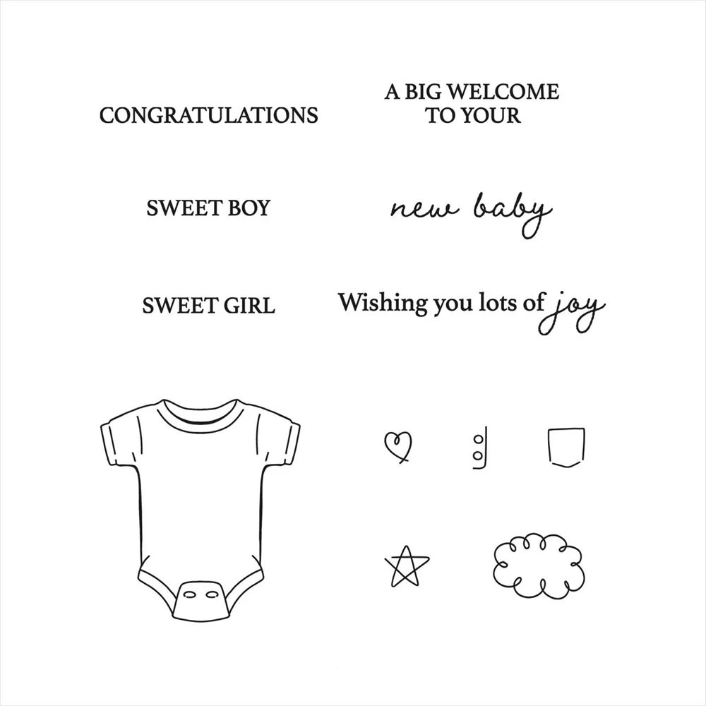 Clear Stamps Clear Rubber Stamps Christmas Cutting Dies and Stamps Sweet Boy Girl New Baby Metal Cutting Dies Clear Stamp Scrapbooking Stencil DIY Crafts Card Album Making