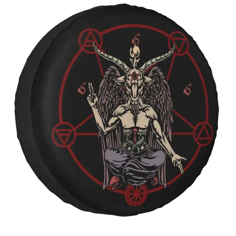 

Satan Demon Spare Wheel Cover Fit for Mitsubishi Pajero Jeep 4WD Trailer Satanic Pattern Car Tire Protector 14" 15" 16" 17" Inch
