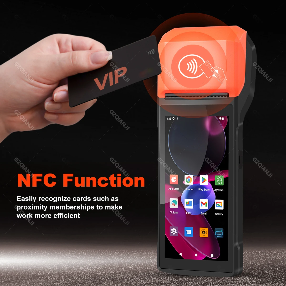 Handheld PDA Printer Handheld Commercial PDA Android 8.1/13 Bulit-in 58mm Thermal Receipt Printer NFC Optional for Cafeteria WIFI Bluetooth Connect