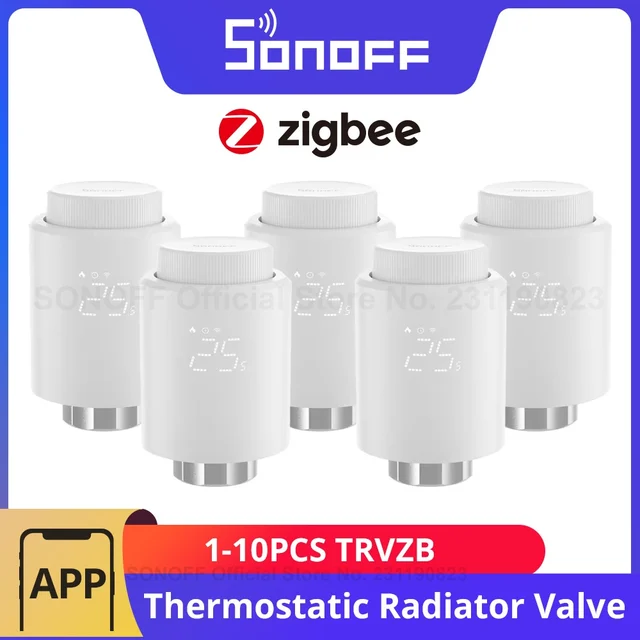 1-6PCS SONOFF TRVZB Zigbee Thermostatic Radiator Valve Smart Home eWeLink App Remote Control Works with SONOFF ZB Bridge-P