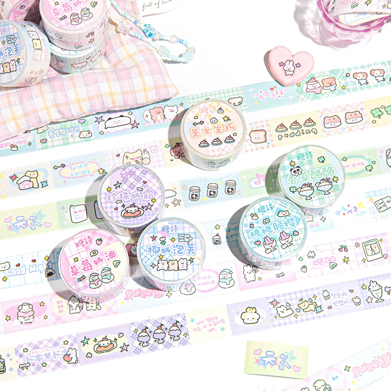 

Cute Doodle Washi Tapes Decoration Scrapbooking Diary Album DIY Journal Hand Account Collage Masking Tapes Stationery