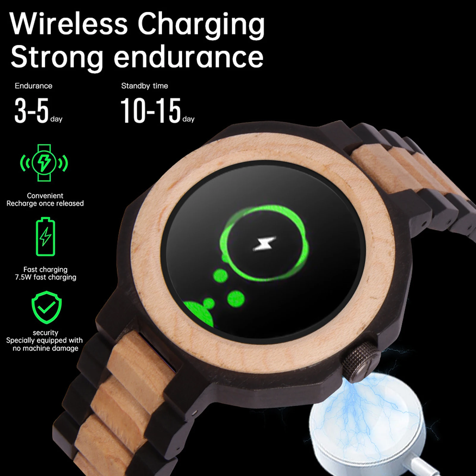Wooden Watches Smart Watch Bluetooth Sports Bracelet Call Multifunctional Neutral Sandalwood Watch Wooden Man Women Wooden Watch