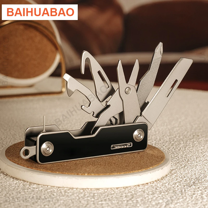 

BAIHUABAO 11 in 1 Mini EDC Multi Tools Multifunction Unpack Knife Scissors Screwdriver Folding Camping Outdoor Survive Tools