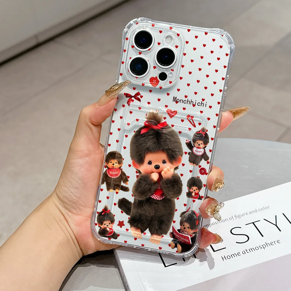 Charming Kawaii Monchhichis Card Holder Phone Case