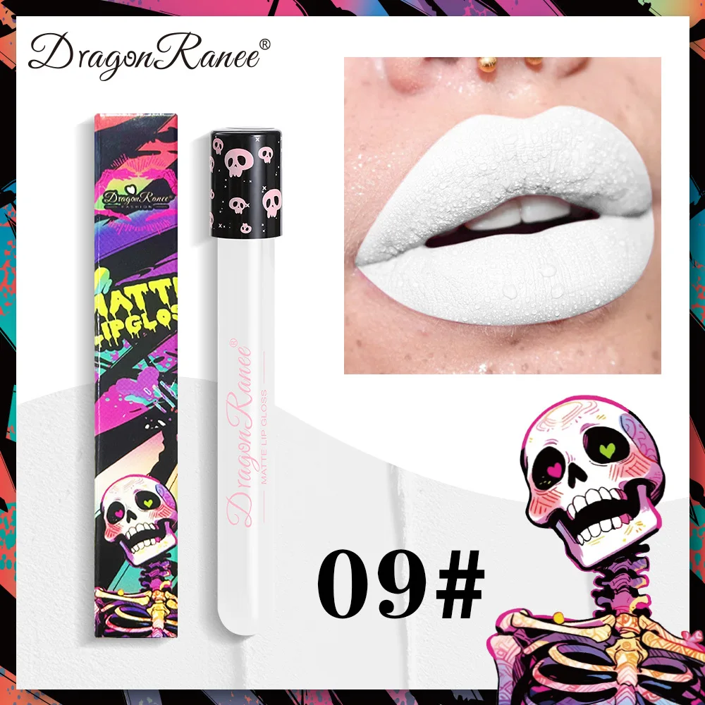thumbnail image 1 of Waterproof Matte Black White Lipstick 12 Color Lasting Pigment Green Purple Liquid Lipstick Christmas Halloween Lip Gloss Makeup, 1 of 5