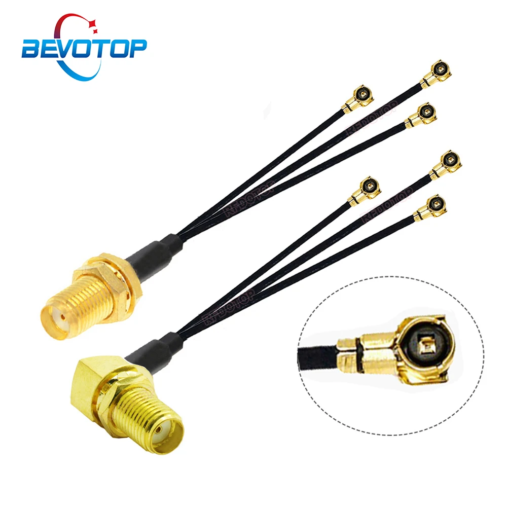 

10PCS RF1.13 Cable Splitter SMA / RP-SMA Female to 3 x MHF4 / IPEX4 Jack 1 to 3 Adapter Combiber 1.13 Pigtail Extension Jumper