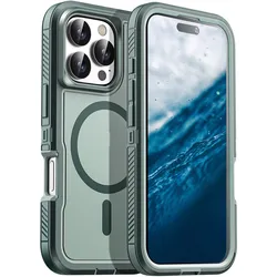Enhanced Armor Box Defender XT - Military Grade Shockproof Magnetic Protection Heavy Duty Cover - iPhone 15 Plus (Green)