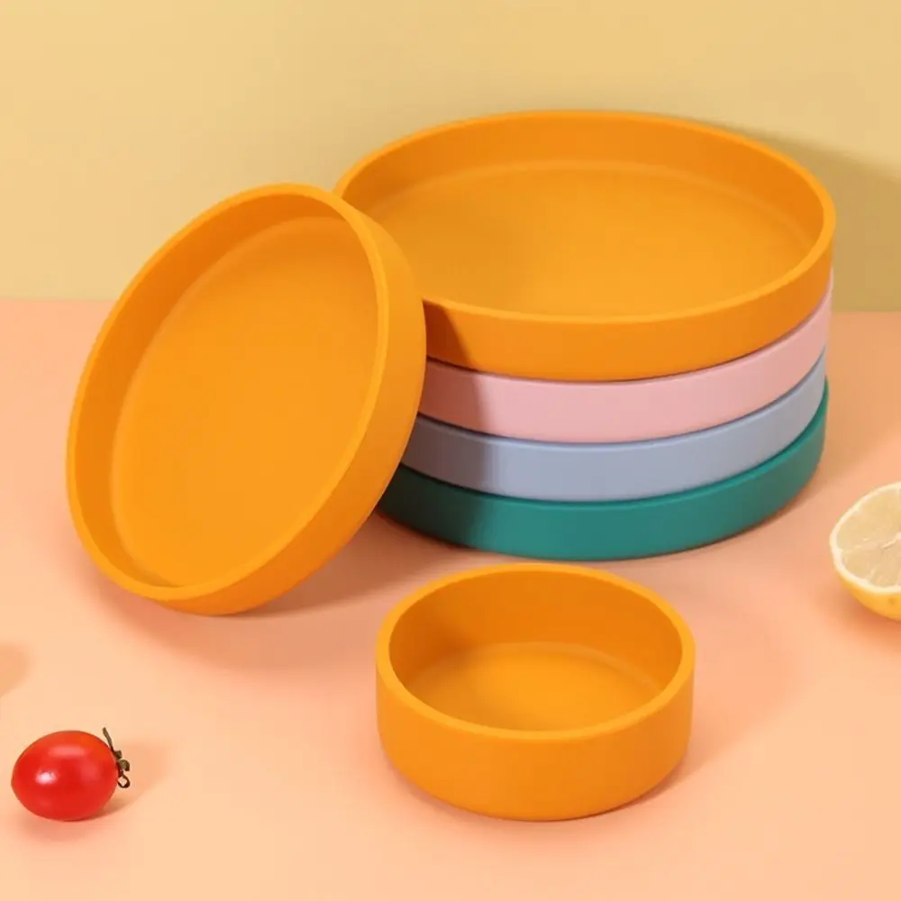 3Pcs Bakeware Nordic Style Dinner Plate Set Round Silicone Pizza Pans Suit Food Grade Tray Pastry Molds Outdoor 2