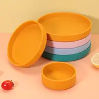 3Pcs Bakeware Nordic Style Dinner Plate Set Round Silicone Pizza Pans Suit Food Grade Tray Pastry Molds Outdoor 2