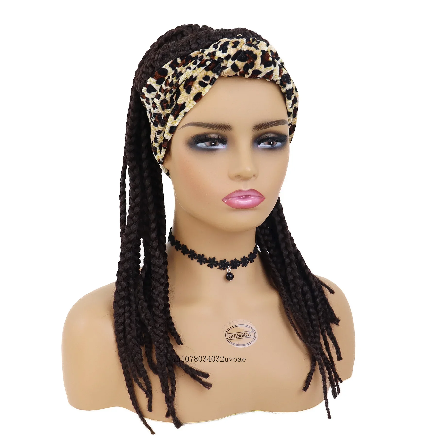 Synthetic Fiber Braided Headband Wigs for Black Women Long Curly Kinky Colly Afro Wig Natural Hair Dreadlock Wigs with Bangs