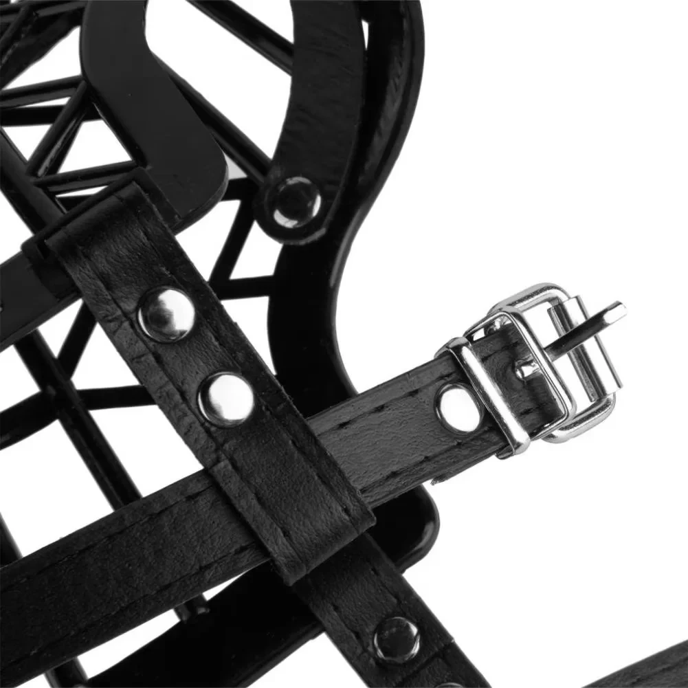 Soft Plastic PU Leather Strong Dog Muzzle Basket Design Anti-biting Adjusting Straps Mask Dog Muzzle for Small Medium Large dog muzzle