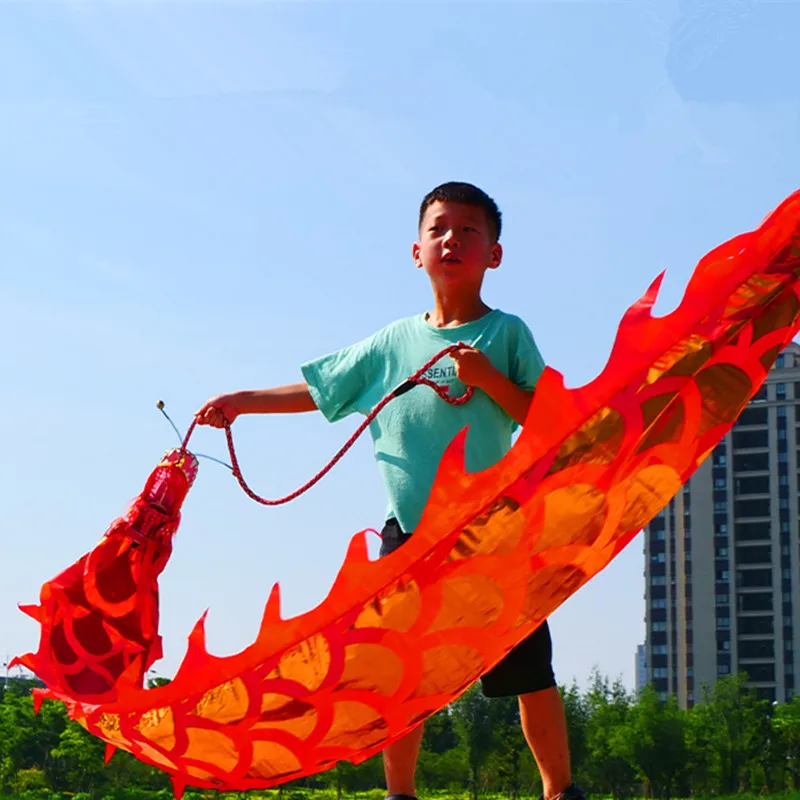 Children's Fitness Dragon Dance With Dragons props Yellow Red Shining Dragon Festival Props New Year Gifs Funny Sport Toy