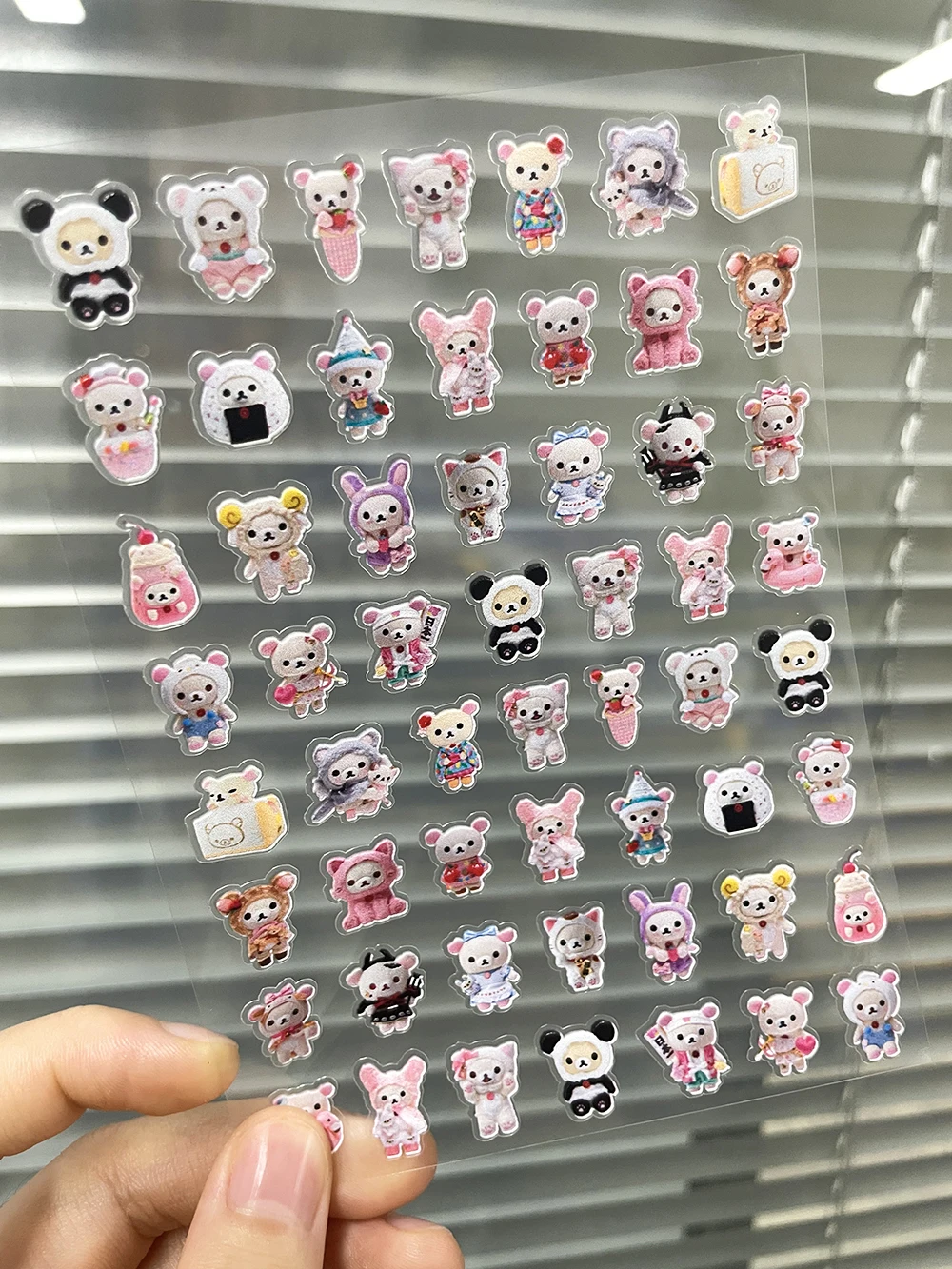Kawaii Rilakkuma Expressions Nail Art Stickers - Cute and Waterproof Decals