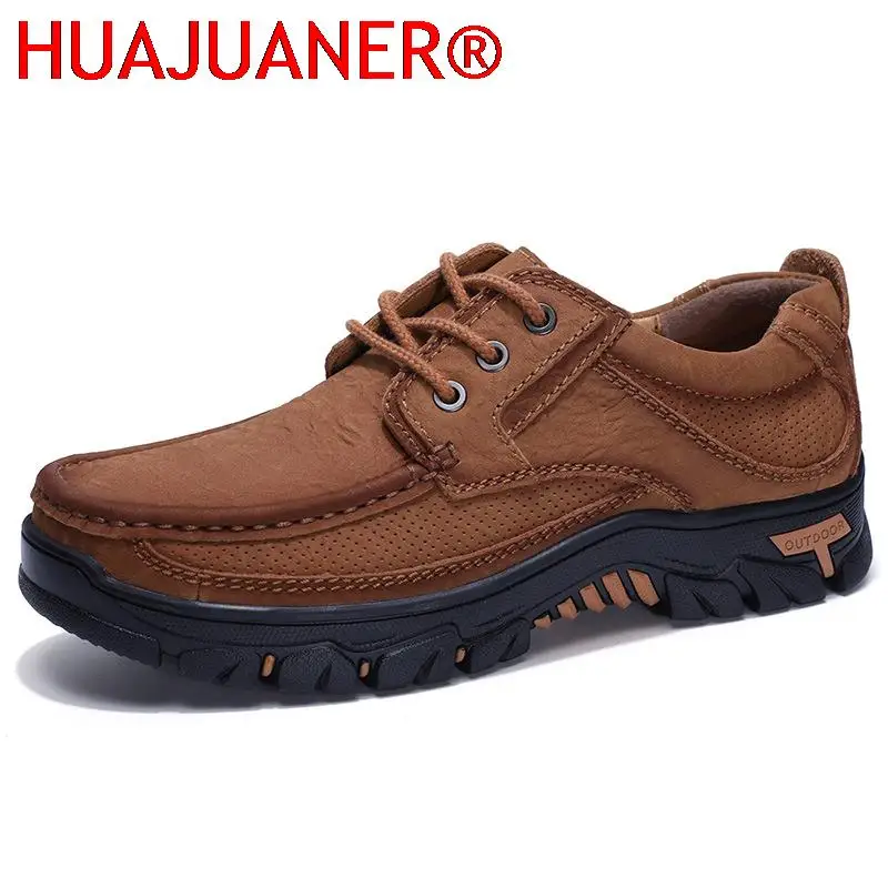 

Men Oxfords Lace Up Shoes Genuine Leather Fashion Breathable Walking Casual Shoe for Work Office Male Outdoor Shoes Big Size 48