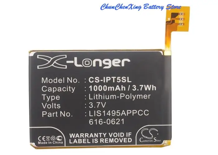 Cameron Sino 1000Mah Batteria 616-0621,Lis1495Appcc,A1421 Per Apple Ipod Touch 5, Ipod Touch 5A Generazione, Mini