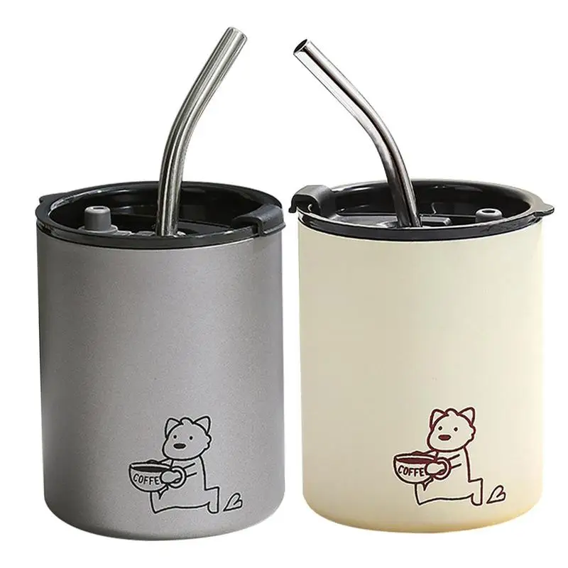 

Stainless Steel Insulated Water Bottle Leakproof Travel Coffee Mug Reusable Thermos Tumbler Cups Drinkware Tools With Straw