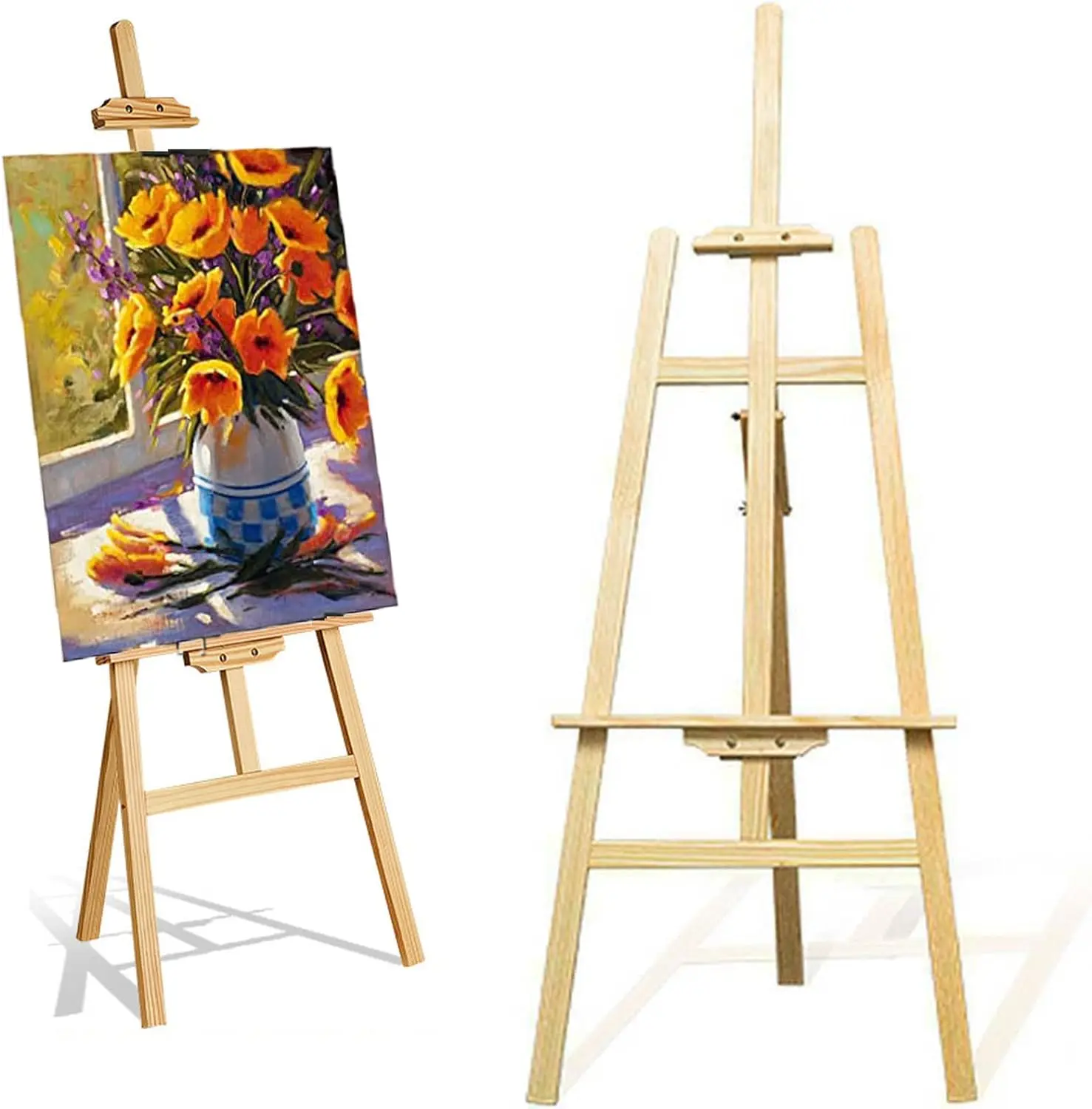 DayPlus Artist Easel,Wooden A-Frame Easel,Adjustable Drawing Holder,Canvas Stand, Stand for Painting,Sketch,Wedding,Exhibition