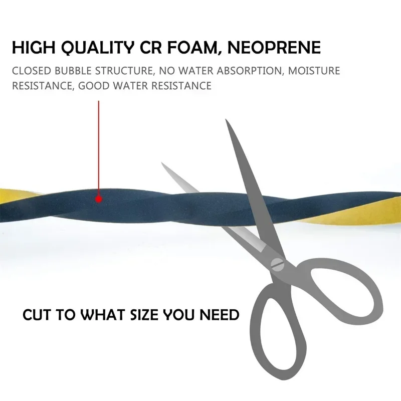 EPDM Self-Adhesive Soundproof Foam Seal Strip - Black Rubber Anti-Collision Gasket