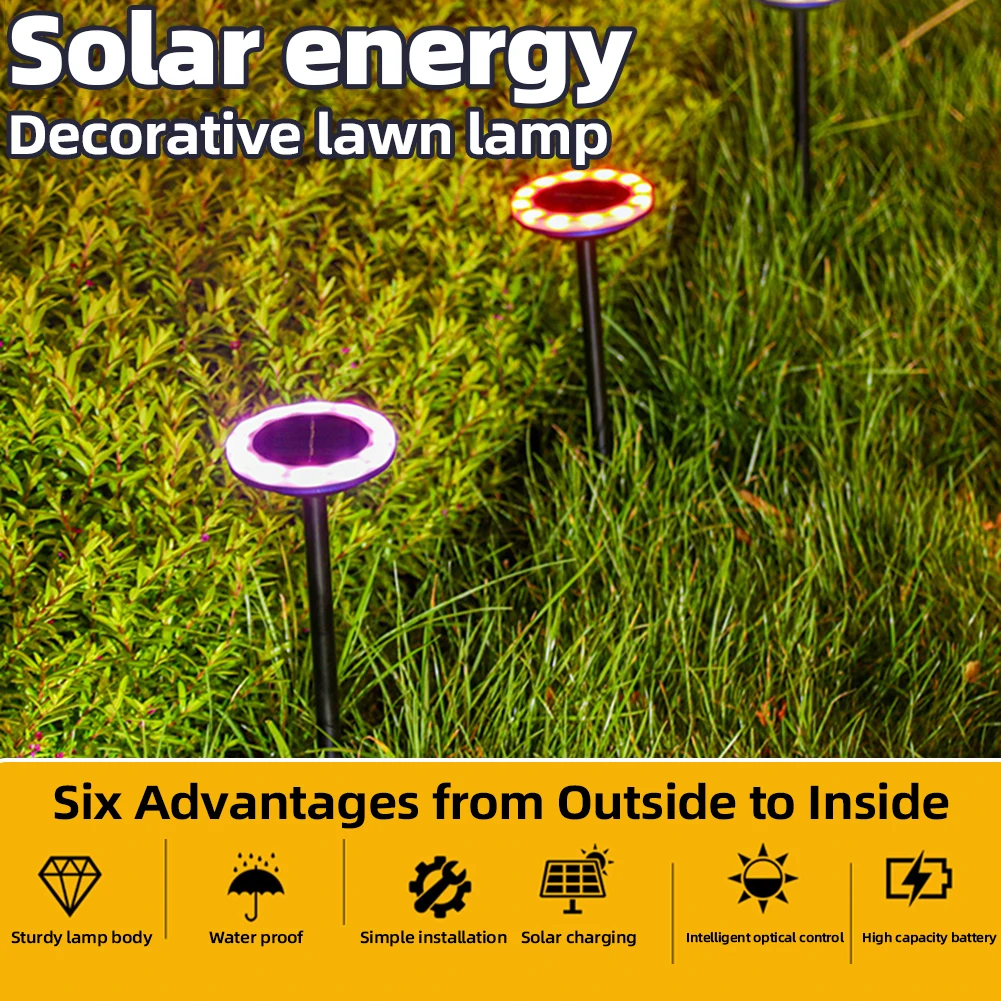 

Rotatable Round Solar Ground Light Fashion Garden Decorative Lamp For Garden Patios Parks