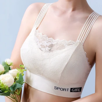 1pcs New Women Lace Bras Lady Comfortable Bralette Solid Color Sexy Underwear Female Vest Style Wireless Lingerie Girl Tube Tops