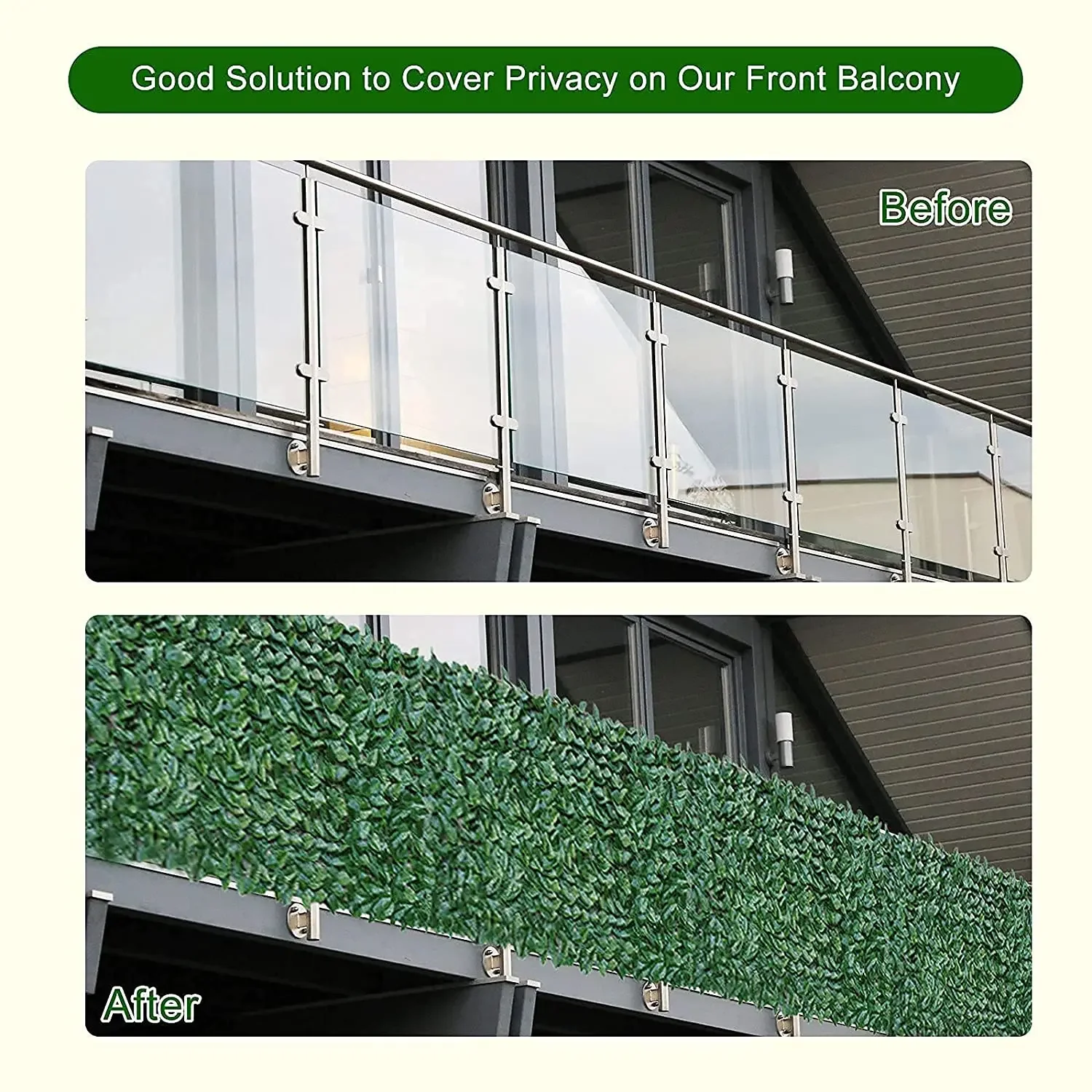 Recinzione da parete con edera artificiale, siepi artificiali, sfondo verde per balcone, patio, esterni, pannello decorativo in finta edera (foglie d'uva
