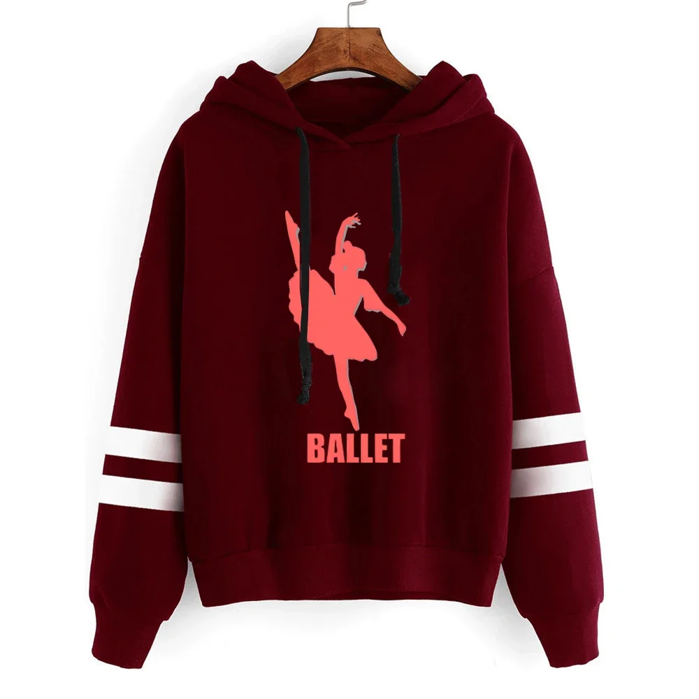 

Ballet Dancing Girls Print Hoodies I Love Ballet Sweatshirt Fluffy Vintage Clothes Winter Loose Cozy Sportwear Harajuku Hoodied