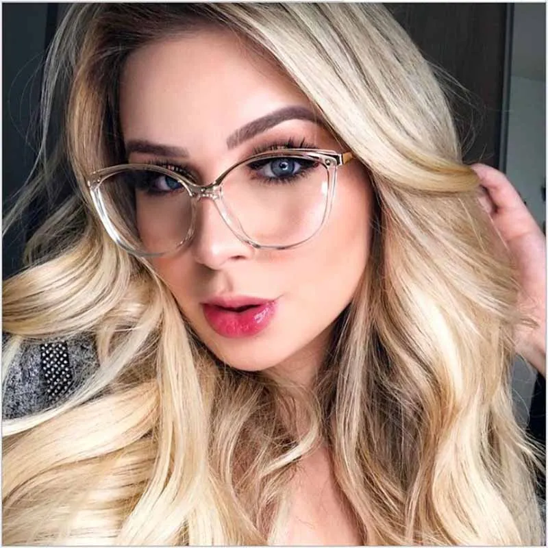

MIZHO Optical Brand Designer Woman Glasses Frames Cat eye Korea Glasses Frame Men Clear lens Eyewear Black Eye Glasses Men