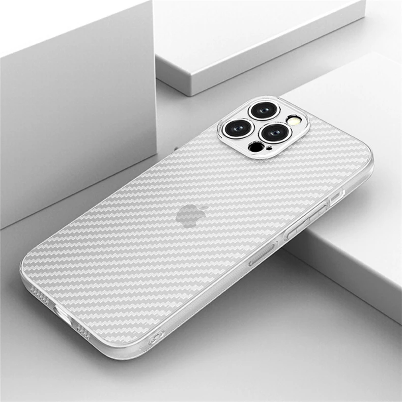 Carbon Fiber Texture Soft Silicone Case For iPhone 11 12 13 Pro Max Soft Tpu Shockproof Cover iPhone 11Pro 12Pro 13Pro Max Case iphone 13 cases