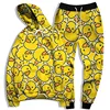 Cute RUBBER DUCK 3D Print Men Tracksuit Sets Animals Casual Hoodie+Pants 2pcs Sets Oversized Sweatshirt Fashion Unisex Clothing 1