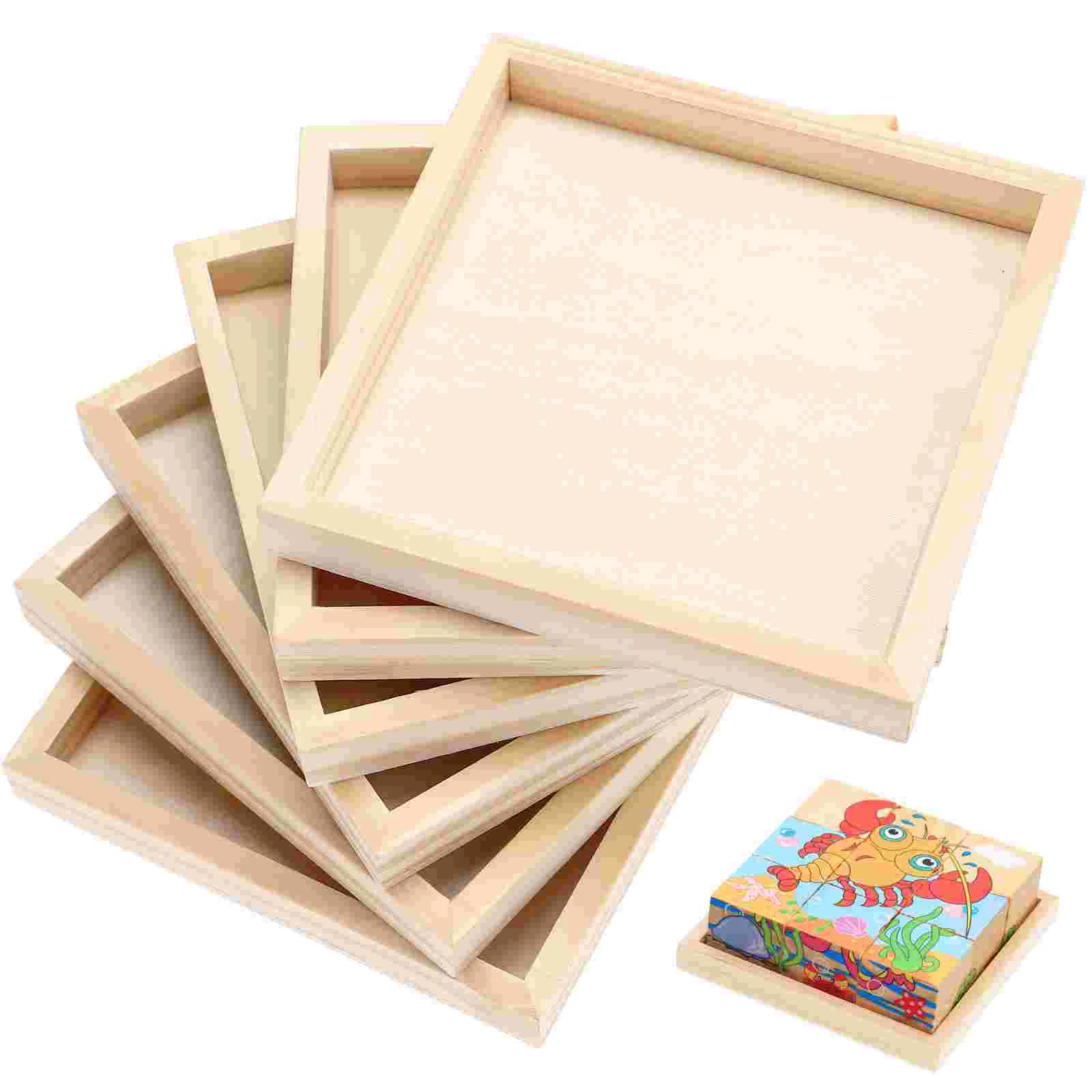 

Crafts Projects Small Storing Wooden Trays Wooden Serving Trays Unfinished Wooden Trays Hexahedral Painting Special Trays