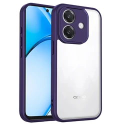 Enhanced Shockproof Silicon Bumper Case with Clear Matte Back Cover - OPPO A5 Pro 5G (TMMS Purple)