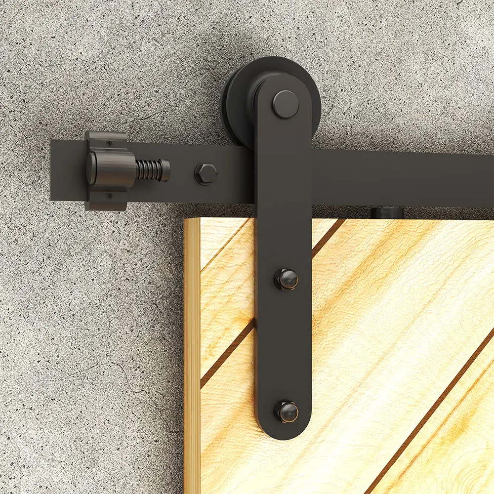 Ccjh-deslizante Barn Door Hardware Kit Básico i Roller Track Sistema Industrial para Única Porta de Madeira 4ft16ft Rail Closet