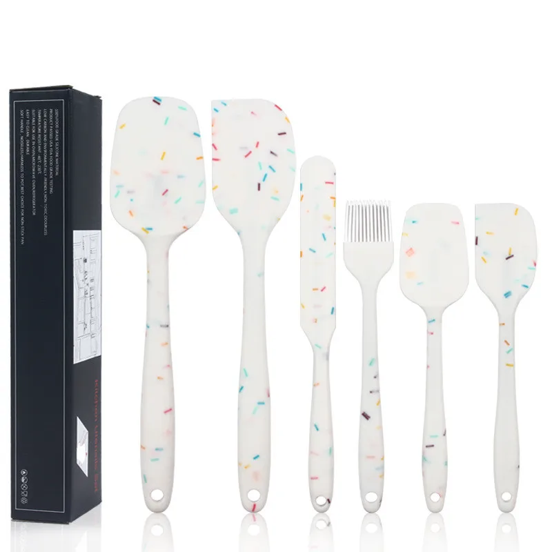 Description Picture 4 of item6Pcs Food Grade Silicone Non-Stick Butter Cooking Spatula Set Cooking Pastry Scraper Brush Kitchen Tools Cake Baking Mixing Tool