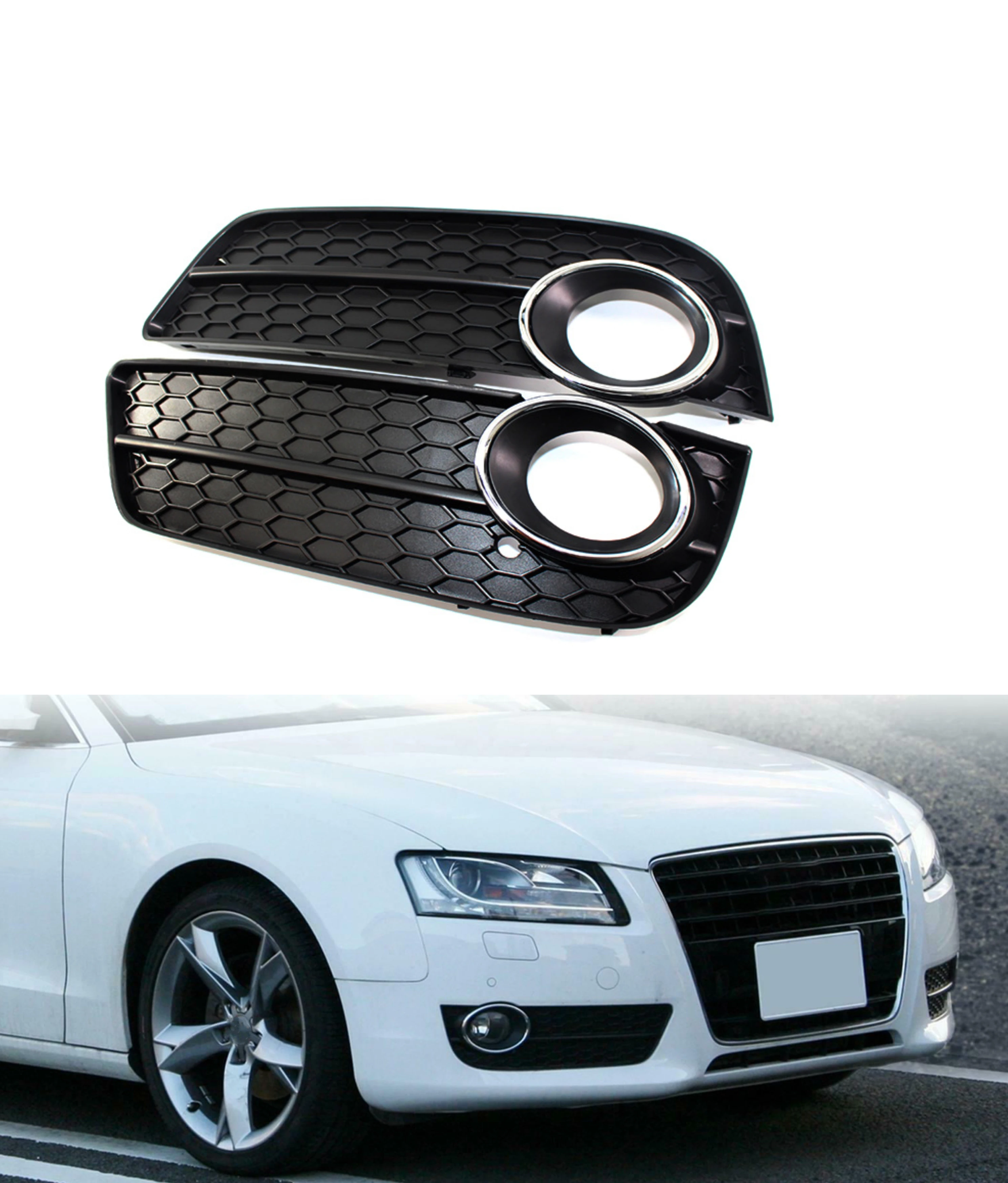 

Car Fog Lights Grill Cover Bumper Lower Grille for Audi A5 2008 2009 2010 2011