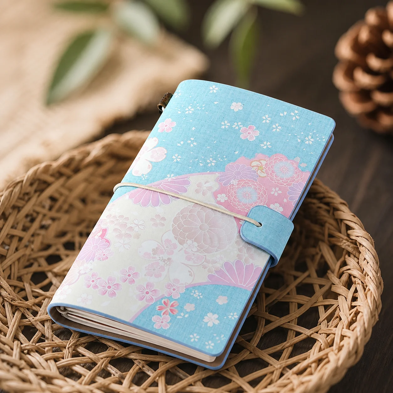 Eco-Friendly Floral Print Loose Leaf Journal with Thick Cloth PU Cover