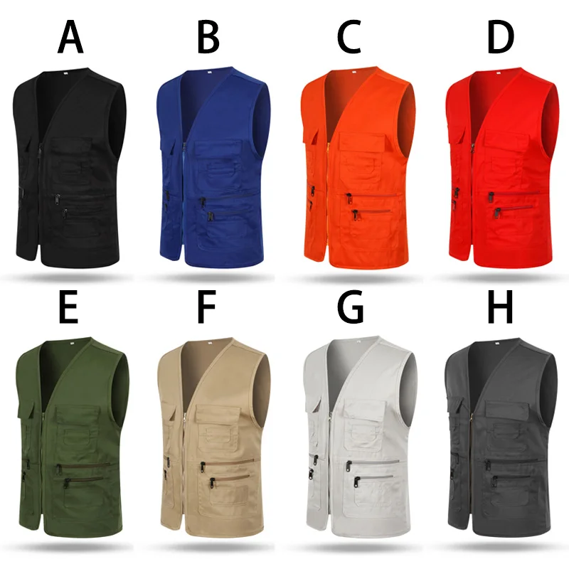 Description Picture 4 of itemMen's Multi Pocket Tank Top Summer Men American Tactical Hiking Fishing Photography Director Mesh Sleeveless Outdoor Jacket Vest
