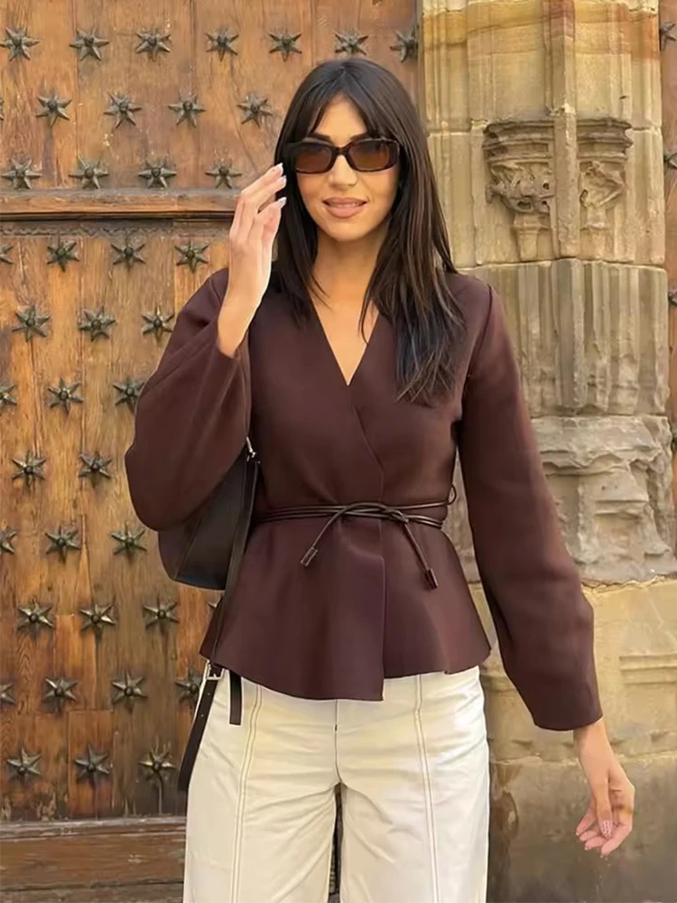 2025 New Women Fashion Stripe Knitted Cardigans Long Sleeve Lapel Short Sweater Cardigan Autumn Winter New Style Knitwear Coat