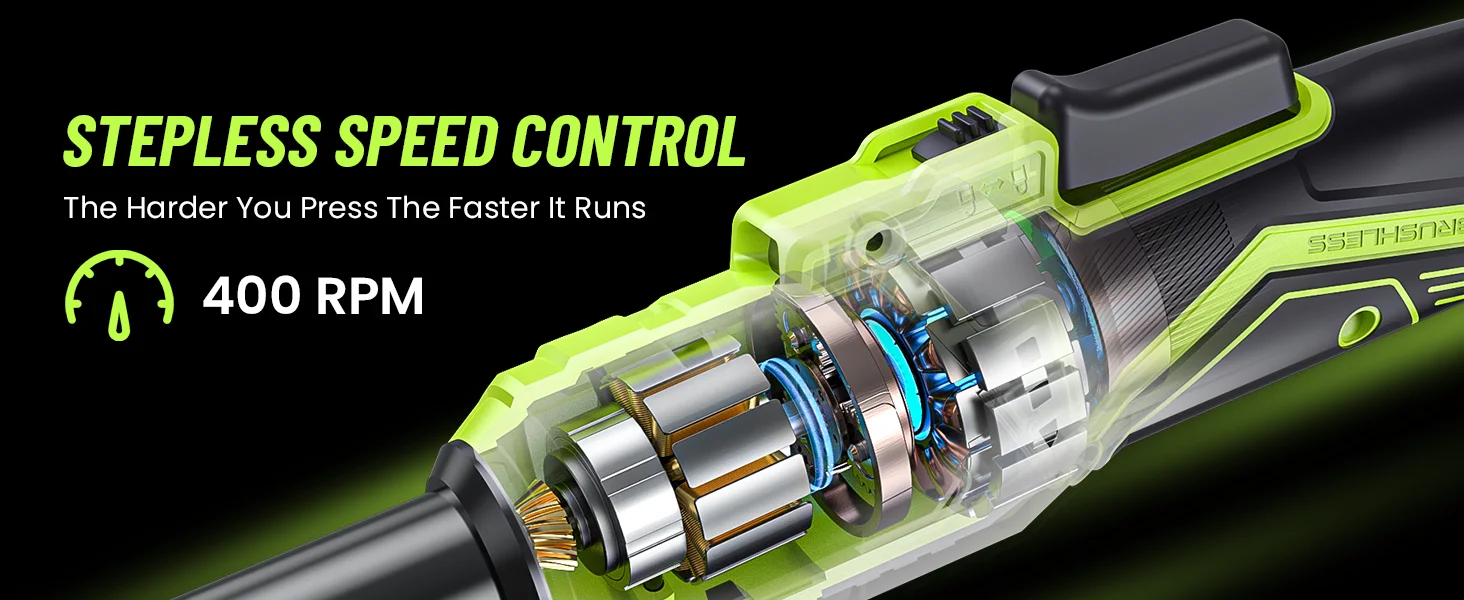 stepless speed control 0-400 RPM